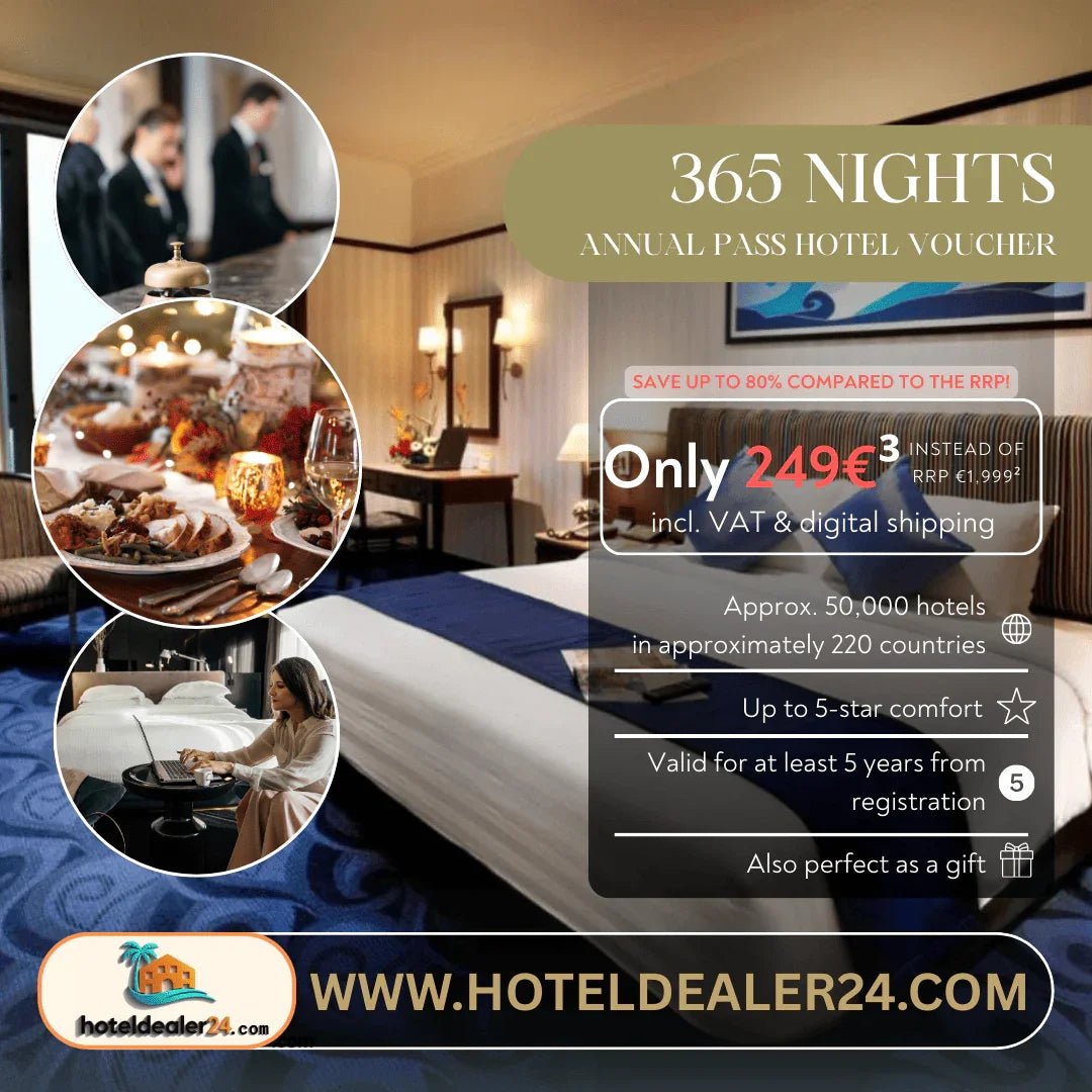 Digital Hotel Voucher – Annual Pass for 365 Nights for You & Your Family - hoteldealer24