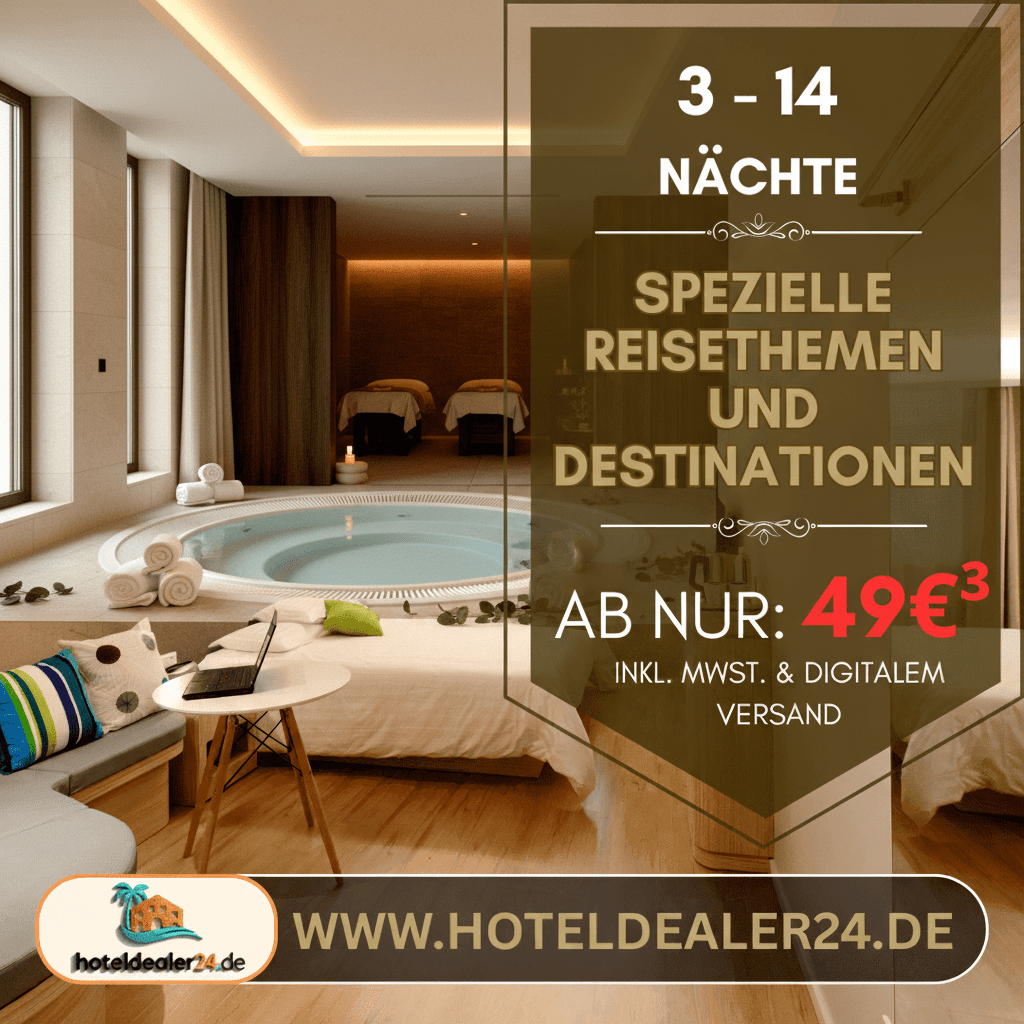 Spezialthemen - Hotelgutschein - für 3, 7 oder 14 Nächte für 2 Personen im Doppelzimmer - hoteldealer24