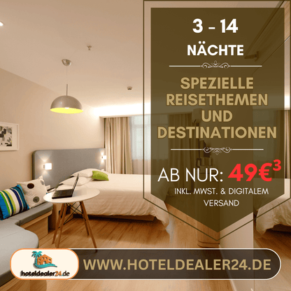 Spezialthemen - Hotelgutschein - für 3, 7 oder 14 Nächte für 2 Personen im Doppelzimmer - hoteldealer24